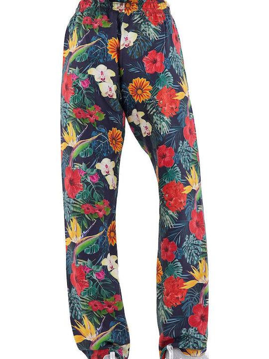Freddy Women's Fabric Trousers with Elastic Regular Fit Floral Floral (Floral)