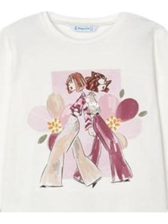 Kids' Shirt Long Sleeve Ecru-Pink