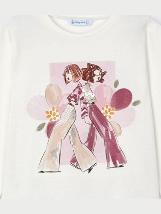 Kids' Shirt Long Sleeve Ecru-Pink
