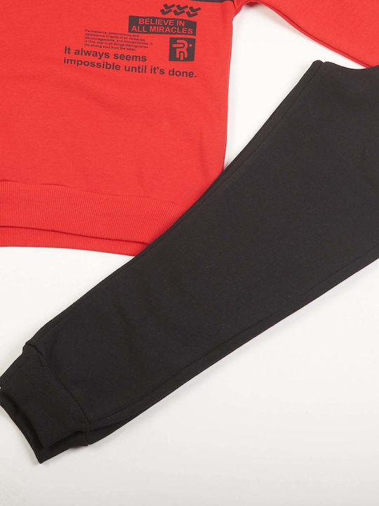 Kids Sweatpants Set Red 2pcs