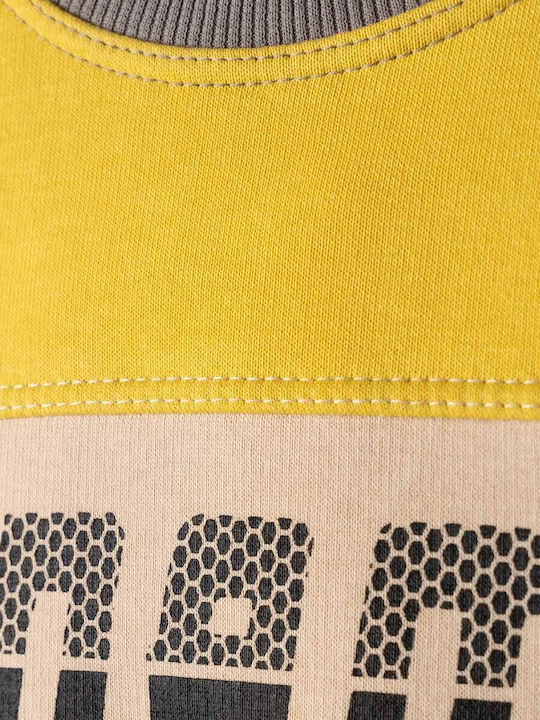 Kids Sweatpants Set Yellow-Grey 2pcs