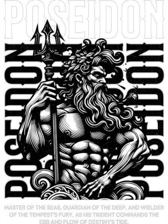 Pop Culture Poseidon T-shirt Design Template T-shirt Βαμβακερό Pop Culture Poseidon T-shirt Design Template T-shirt Βαμβακερό