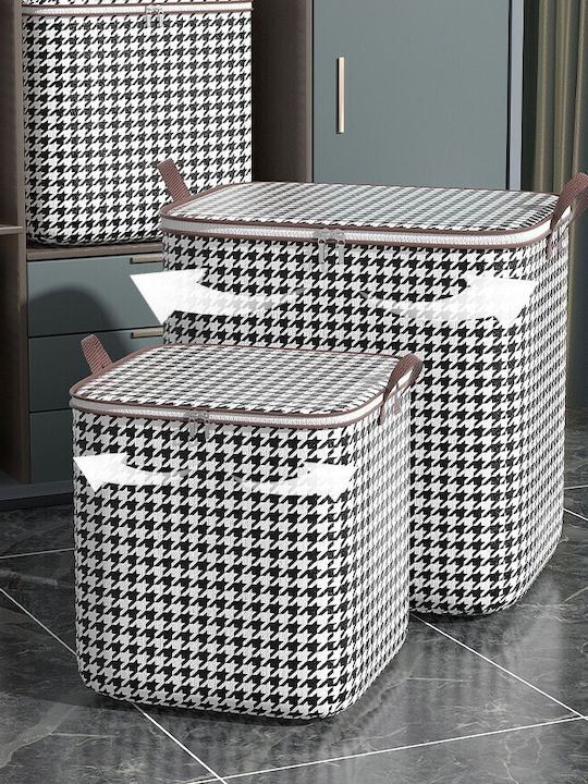 Wäschekorb Stoff Klappbar 140lt mit Deckel 56x56x45cm Schwarze