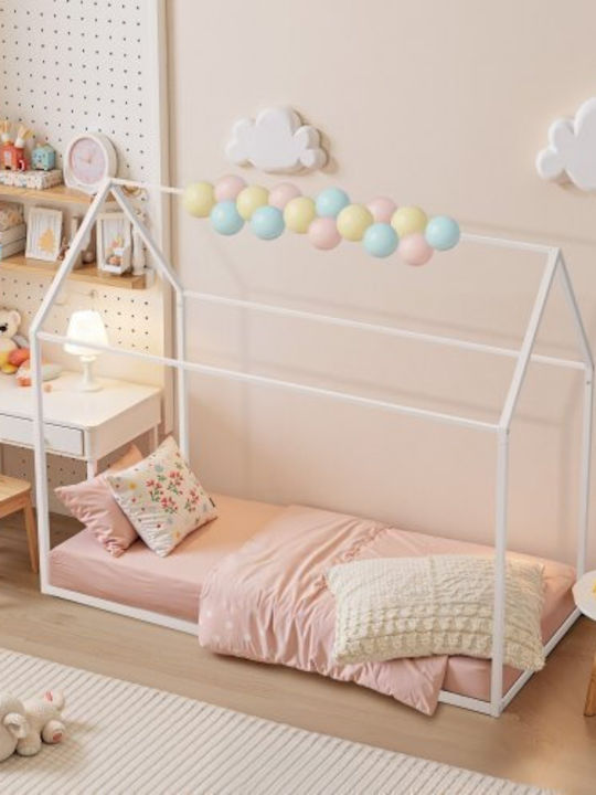 Kinderbett Einzeln Weiß für Matratze x