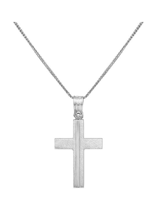Weißgoldener Kreuz 14K Beidseitig