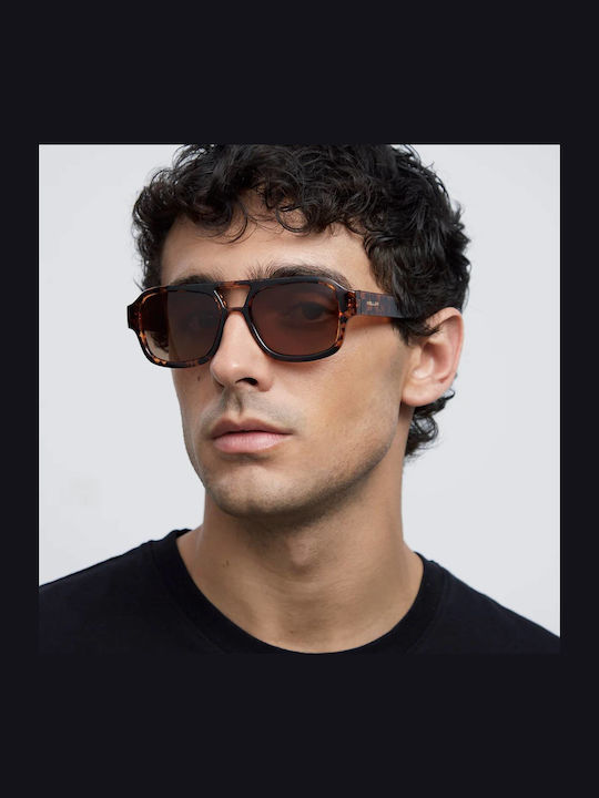 Meller Shipo Unisex Γυαλιά Ηλίου με Καφέ Ταρταρούγα Κοκκάλινο Σκελετό και Καφέ Polarized Φακό SP-TIGGBROWN