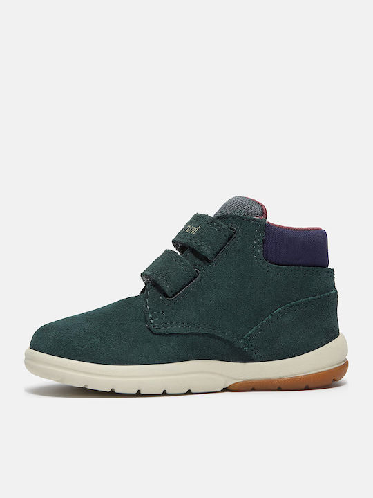 Toddle Tracks Suede Kids Boots with Velcro Green