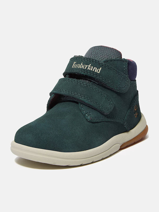 Toddle Tracks Suede Kids Boots with Velcro Green