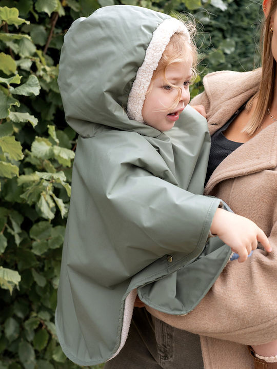 Waterproof Kids' Coat Short Windproof with Lining & Hood Olive