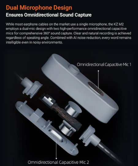 Kz M2 Dual-mic Upgrade Професионален Eq Регулиране Type-c Кабел