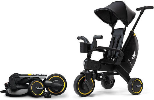 Doona Tricicletă pentru copii Liki Trike Pliabil, Transformabil cu Mâner Parental & Cort pentru 10+ luni Midnight