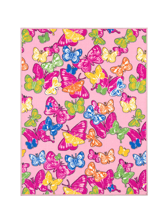 Kids Rug Playroom Butterflies Pink 160x240