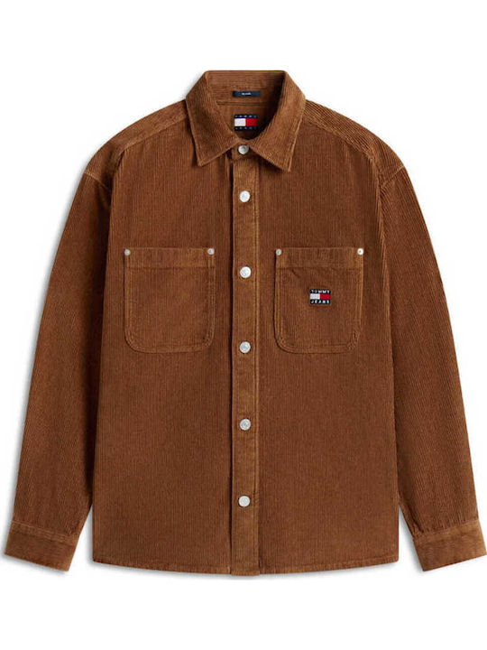 Long-sleeved Corduroy Shirt Brown