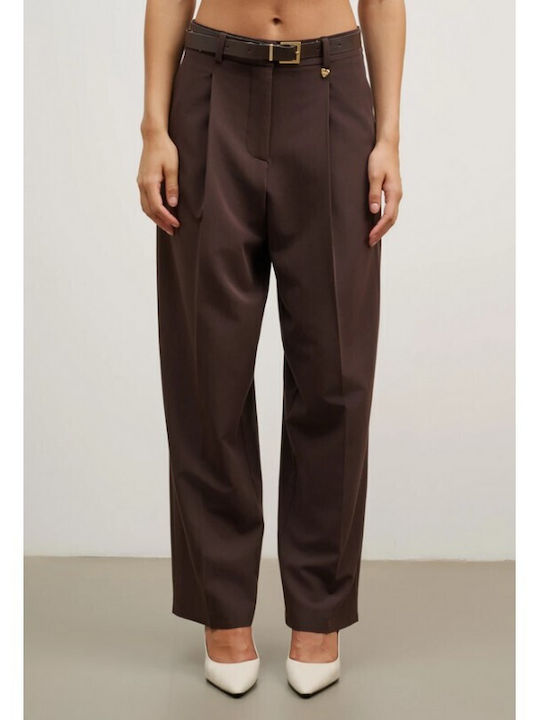 Women's Fabric Trousers Brown