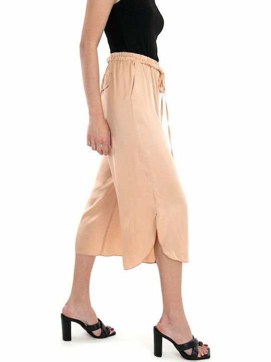 Women's Fabric Capri Trousers Orange