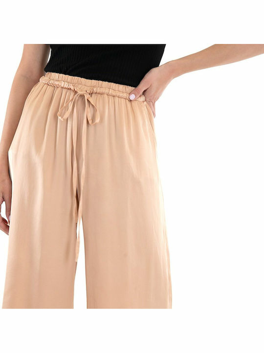 Women's Fabric Capri Trousers Orange