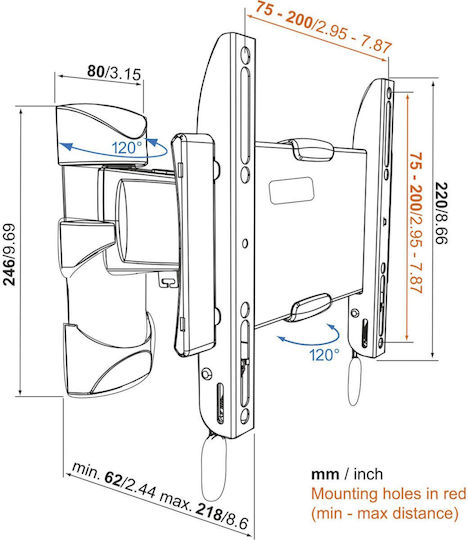 Vogel's Base 25 S 8343125 Wandhalterung für Fernseher mit Arm bis 37" und 20kg