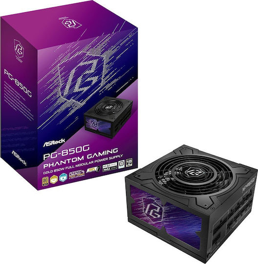 ASRock Phantom Gaming PG-850G 850W Black Computer Power Supply Full Modular 80 Plus Gold