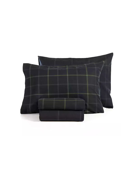 Nef-Nef Homeware Naiberg Σετ Σεντόνια Μονά Φανελένια 160x260εκ. Denim (3τμχ)