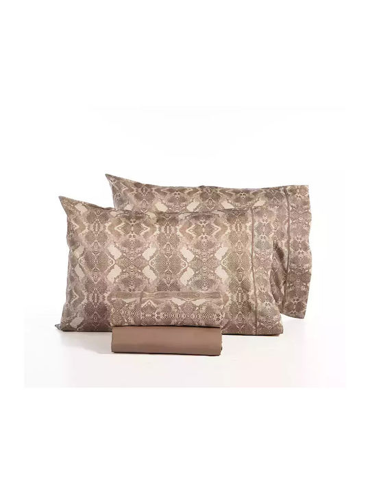 Nef-Nef Homeware Viper Σετ Σεντόνια Υπέρδιπλα 240x270εκ. Beige (4τμχ)
