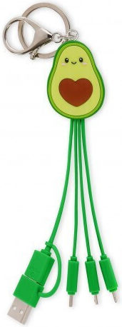 Legami Milano Link Up Keychain USB to Lightning / Type-C / micro USB Cable Avocado 0.08m (UCC0001)