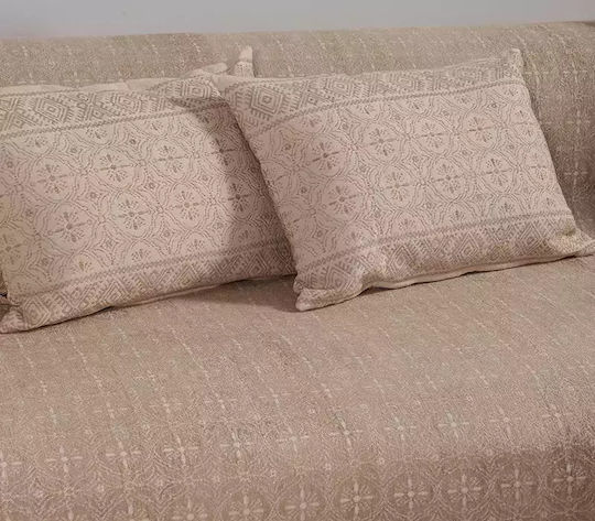 Nef-Nef Homeware Jeneria Покривка За Триместен Диван Жакард 170x300см Бежова