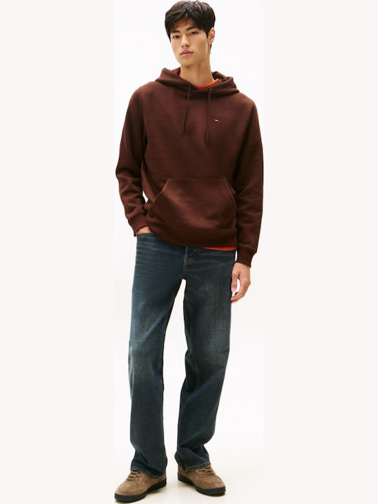 Flag Sweatshirt with Hood Brown