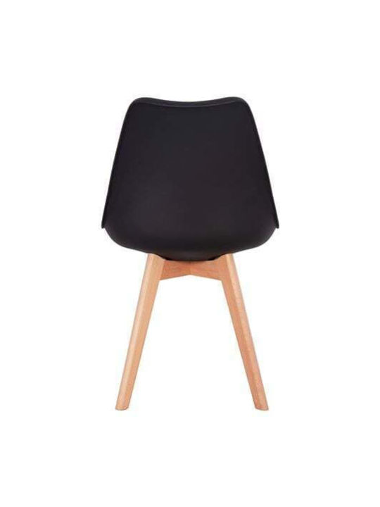 Elsa Dining Room Polypropylene Chair Black Velvet-Black Metal 47x56.6x82cm