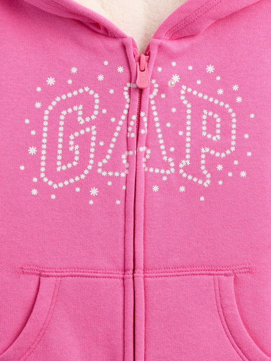 Kids Cardigan Sweatshirt Cotton Pink Azalea