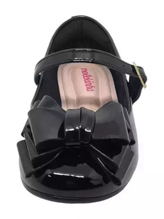 Kids Ballerinas with Adjustable Metal Clasp Black