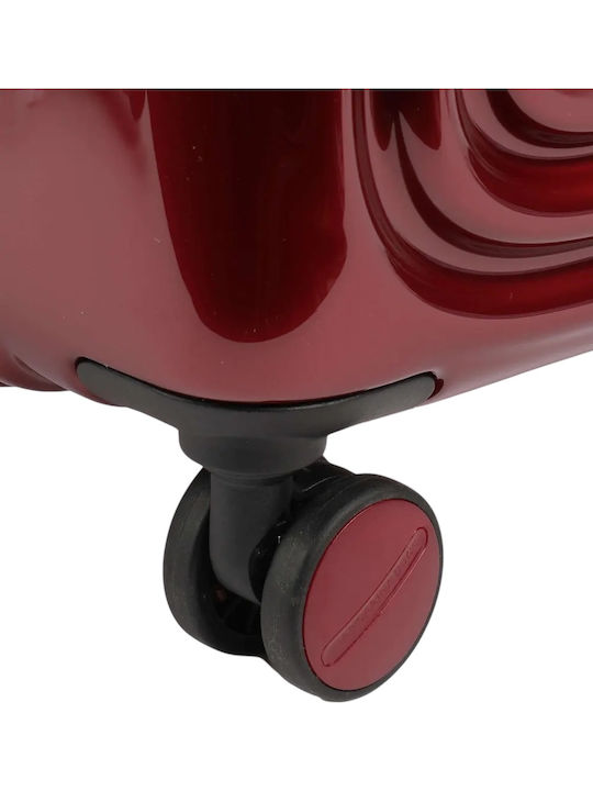 Mandarina Duck Logoduck+ Μεσαία Βαλίτσα Ταξιδίου Σκληρή Σκούρο Κόκκινο Μεταλλικό με 4 Ρόδες Ύψους 69εκ.
