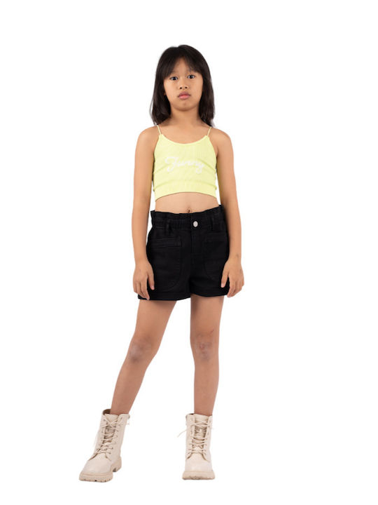 Παιδικό Crop Top Αμάνικο Κίτρινο neon Funny
