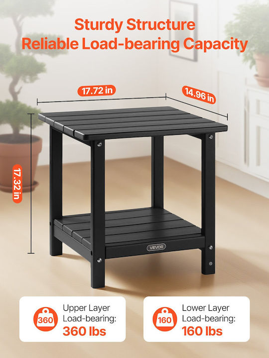 Tisch Stabil Black 45x45cm