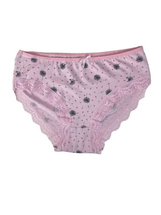 S1502 Βαμβακερά Damen Slip MultiPack mit Spitze Multicolored