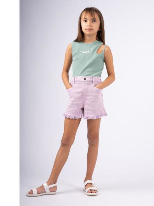 Παιδικό Crop Top Αμάνικο Μεντα
