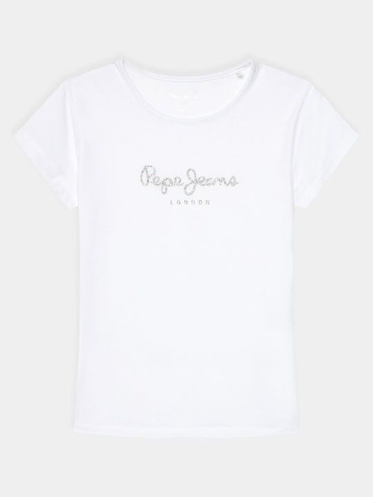 Kinder-T-Shirt Weiß Hana Glitter