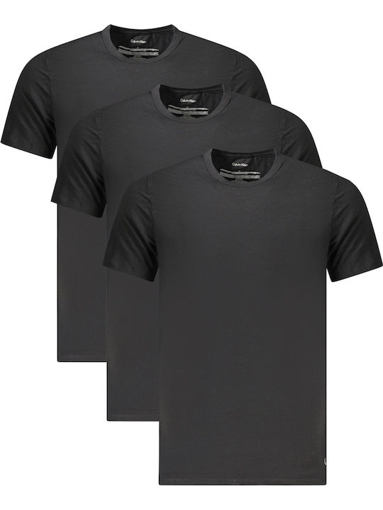 Men's Undershirts Short-sleeved in Black Color 3Pack