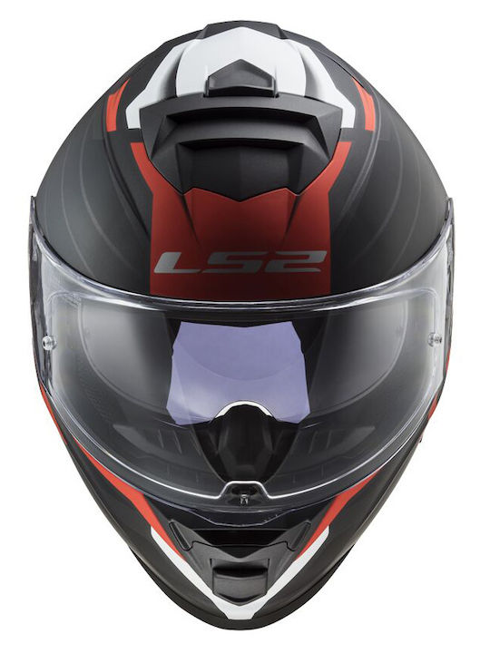 LS2 FF800 Storm Nerve Matt Black Red Motorcycle Helmet Full Face ECE 22.05 1400gr with Sun Visor