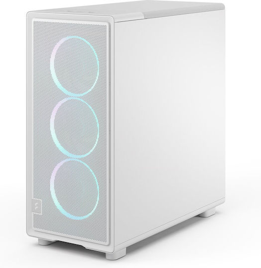 Fractal Design Epoch Gaming Midi Tower Computer Case with Side Window White TG RGB Clear