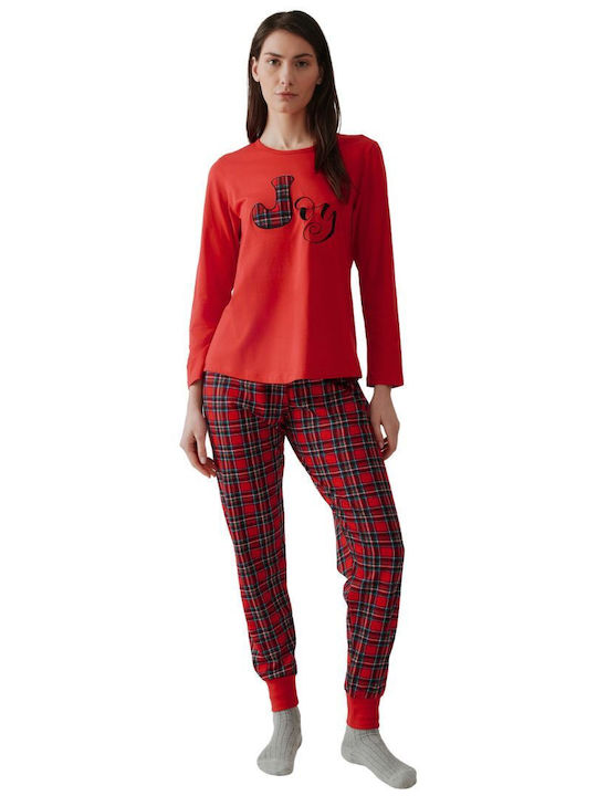 Minerva Winter Women's Pyjama Set Red Joy