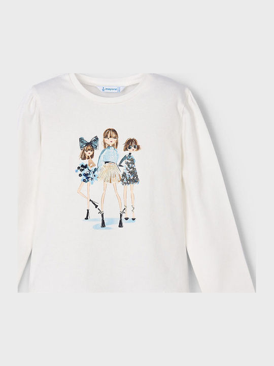 Kids' Shirt Long Sleeve Cream-light blue