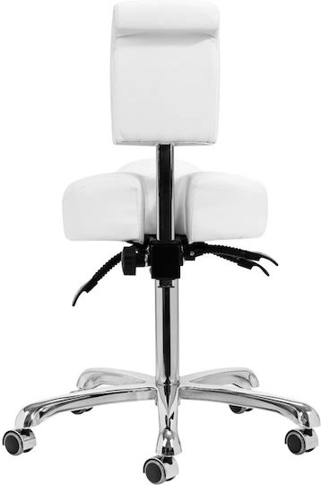 Salon Stools Räder Friseursalon- und Spa-Hocker mit Rückenlehne Schwarz