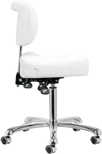 Salon Stools Räder Friseursalon- und Spa-Hocker mit Rückenlehne Schwarz