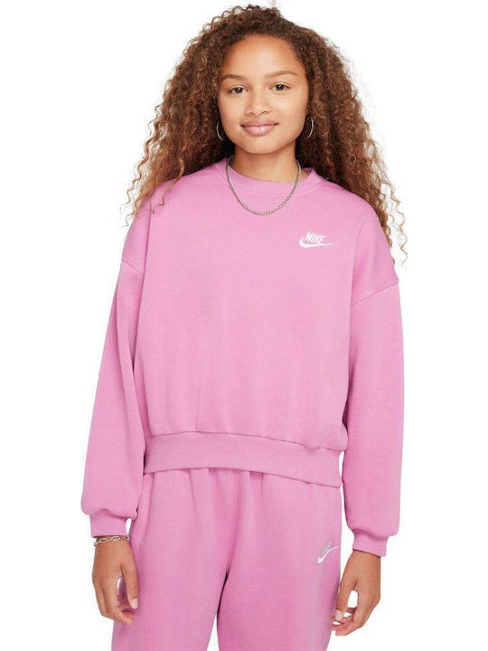 Fleece Παιδικό Φούτερ Ροζ Sportswear Club