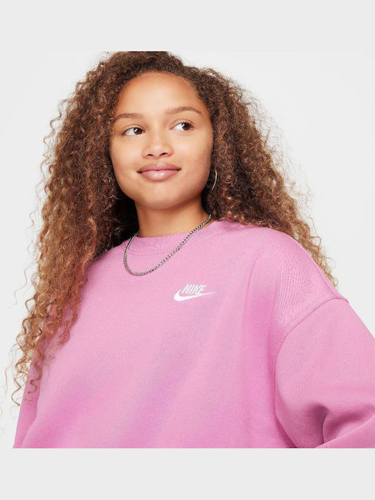 Fleece Παιδικό Φούτερ Ροζ Sportswear Club