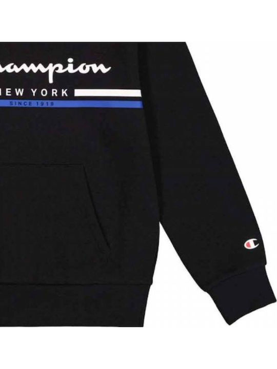 Kids Sweatshirt with Hood and Pockets Black