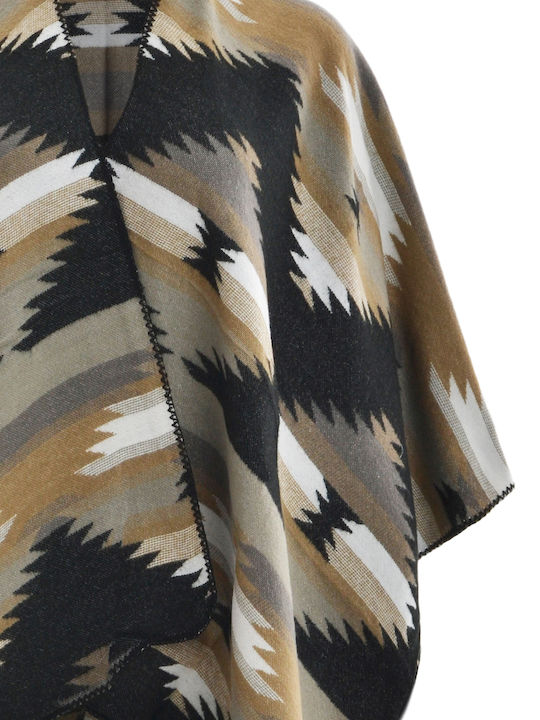 Beige Damen Poncho
