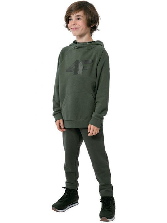 Kids Sweatshirt with Hood and Pockets Khaki