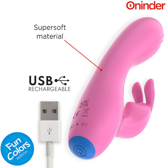 Oninder Cute Vibrator Rabbit with Remote Control 3cm Pink
