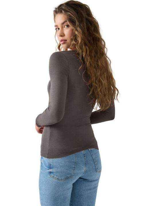 Fimelle Women's Long Sleeve T-Shirt Beige
